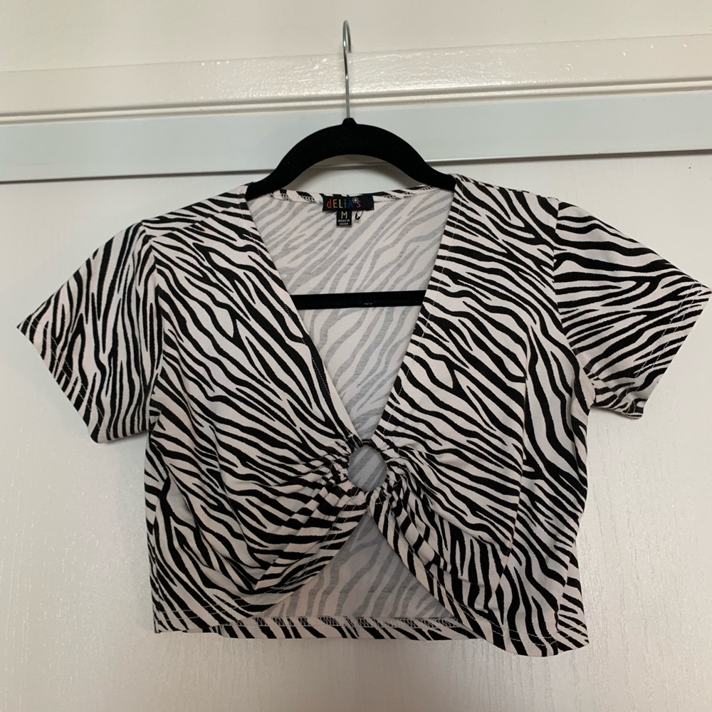 Delia’a Zebra Crop Top